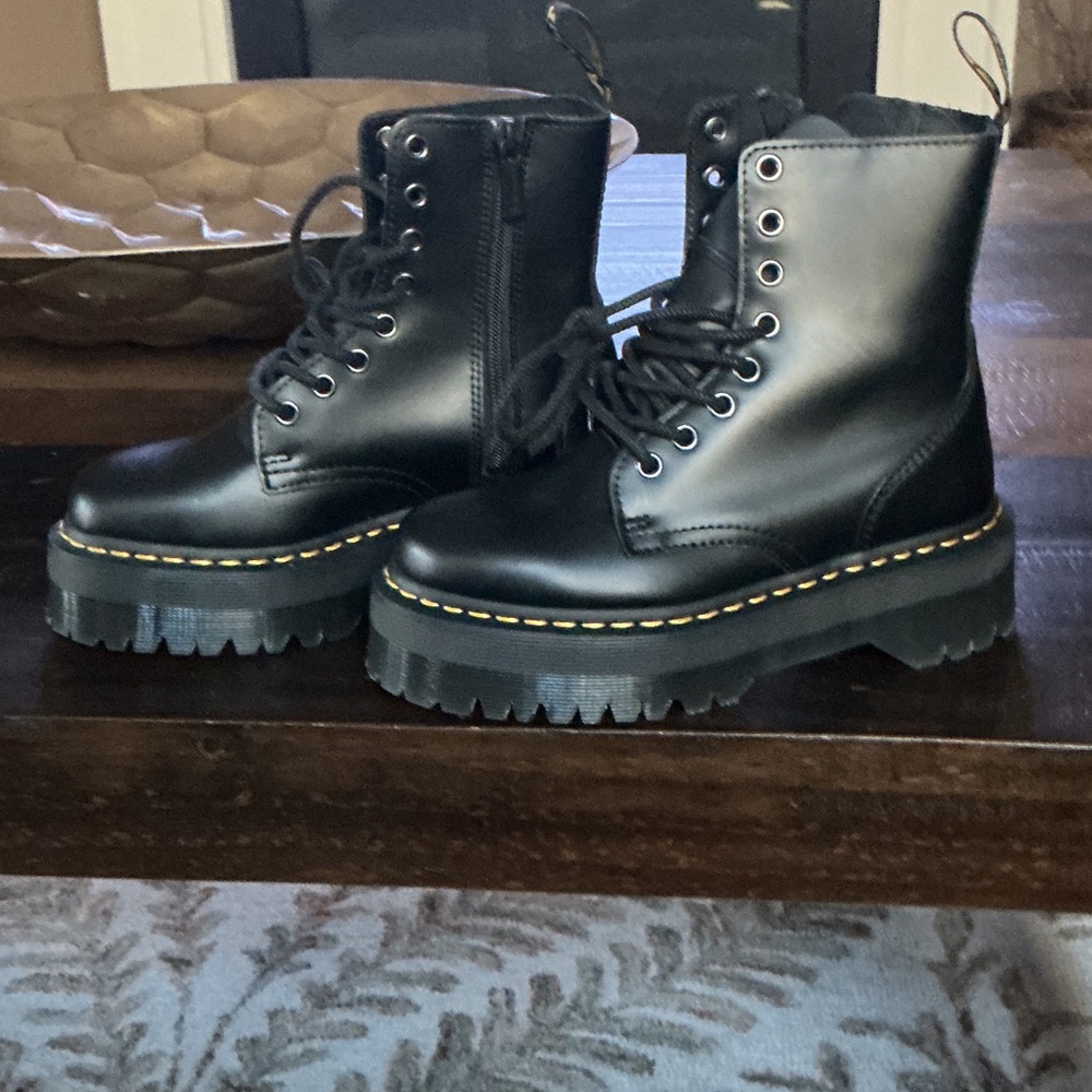Dr. Martens Black Leather Platform Boots new